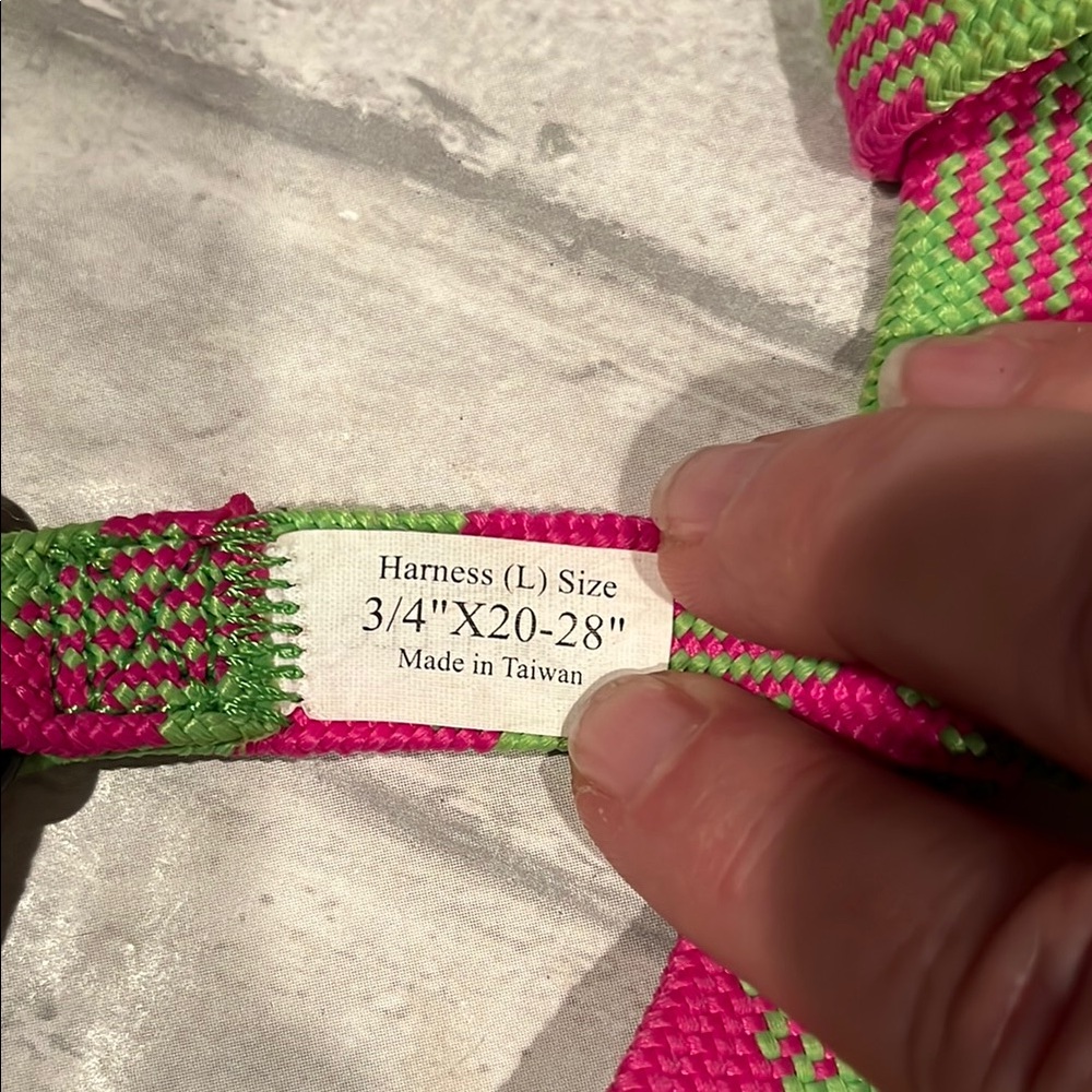 Gooby Pink and Green Dog Harness - Picture 5 of 8